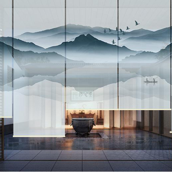 新中式柔纱卷帘