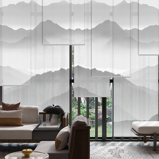 新中式柔纱卷帘